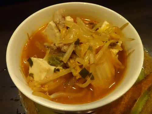１６豆腐キムチ鍋風スープ