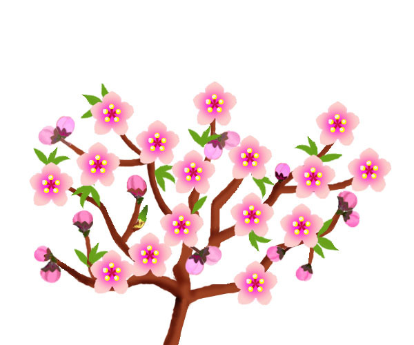 ピグライフ攻略ぅ 桃の花 イラスト無料