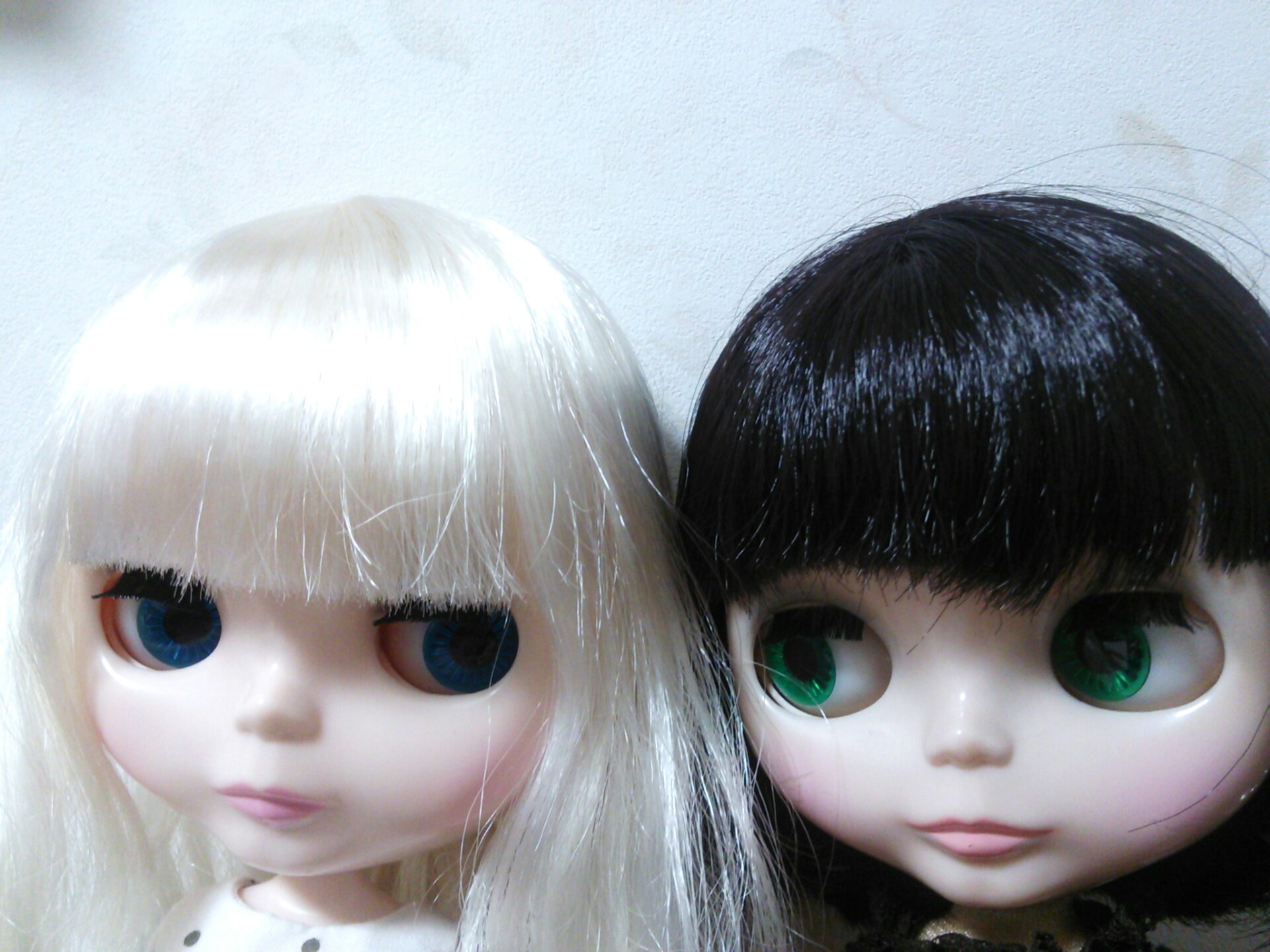 黒髪姉妹と真っ白ちゃん Hayu S Blythe 黒前髪の３姉妹