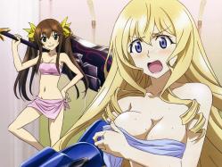 43moe 166403 cecilia_orcott cleavage fang_lingyin infinite_stratos towel