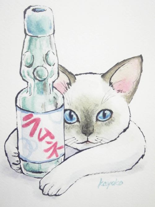 作品6 ラムネと猫 猫好き絵描きのブログ