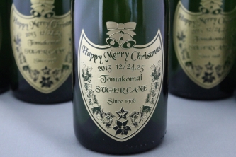 クリスマスオリジナル彫刻シャンパン2013