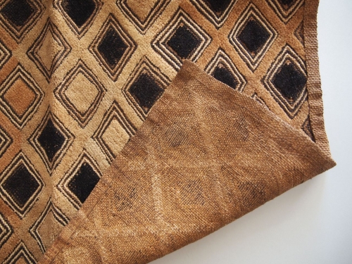 アフリカ民藝幾何学模様古い布クバ布ショワ草ビロード0303