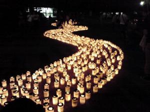 大阪城本丸広場にて「願いの天の川」（大阪城 城灯りの景 2012）