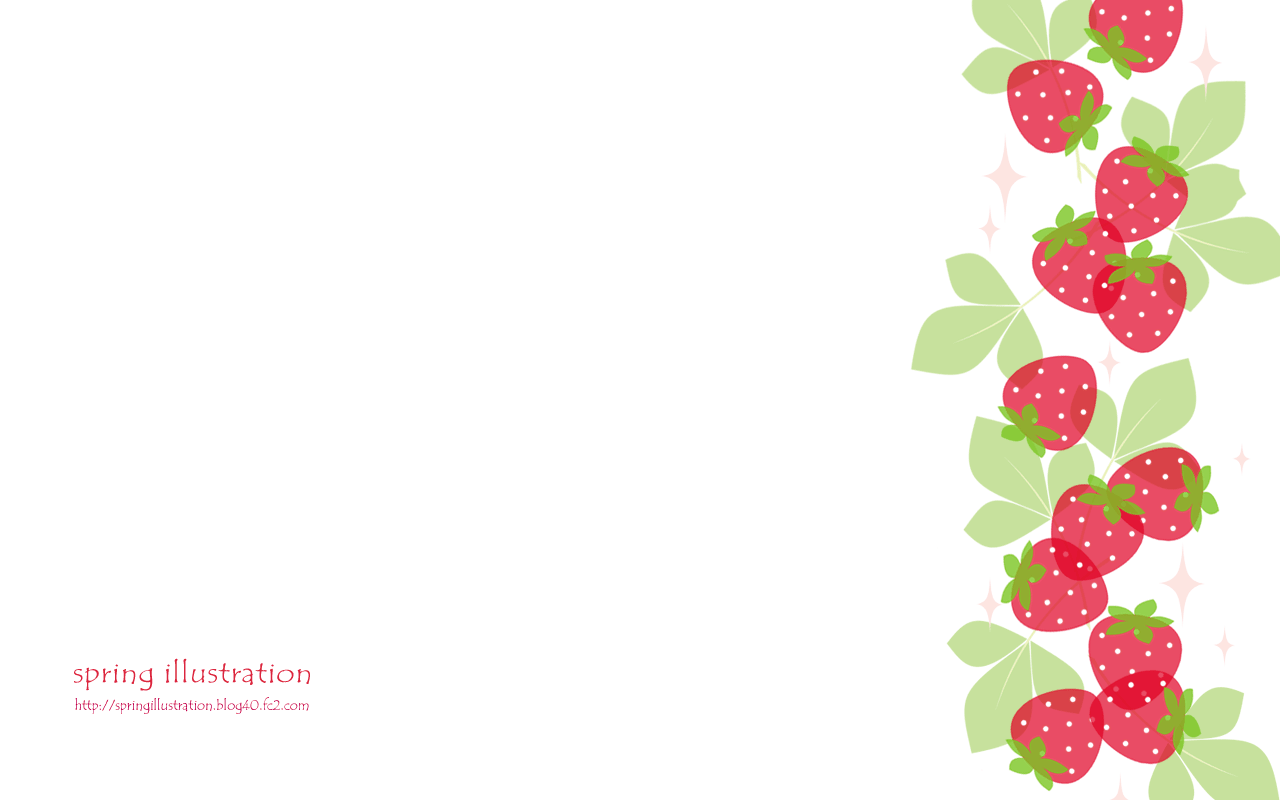 【いちご】春の果物のイラスト壁紙